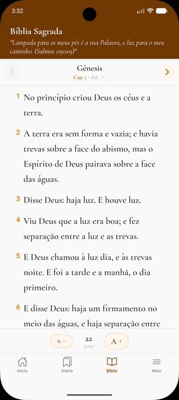 Tela de devocionais do InspiraMe