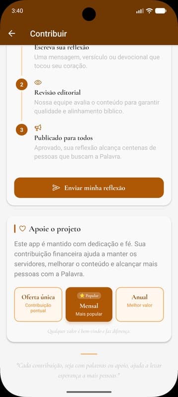 Tela de mensagens do InspiraMe